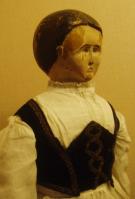 Eine der ältesten Puppen aus dem Puppenmuseum Coburg, Kopf aus Holz